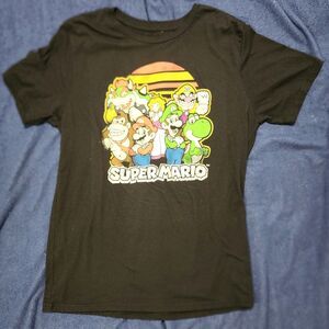 Nintendo Super Mario Brothers Black T-Shirt Size Large